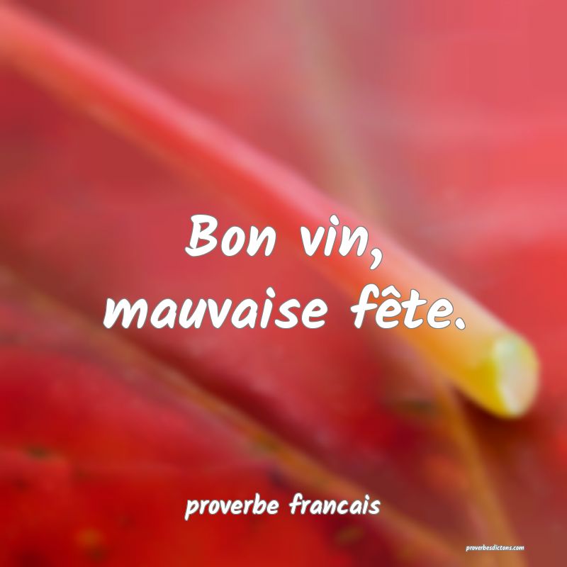 Bon vin, mauvaise fête.