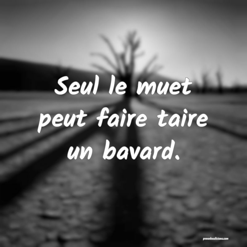 Seul le muet peut faire taire un bavard.