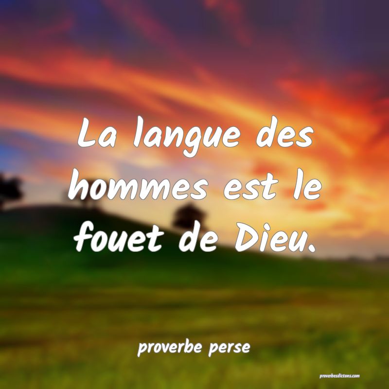 La langue des hommes est le fouet de Dieu.