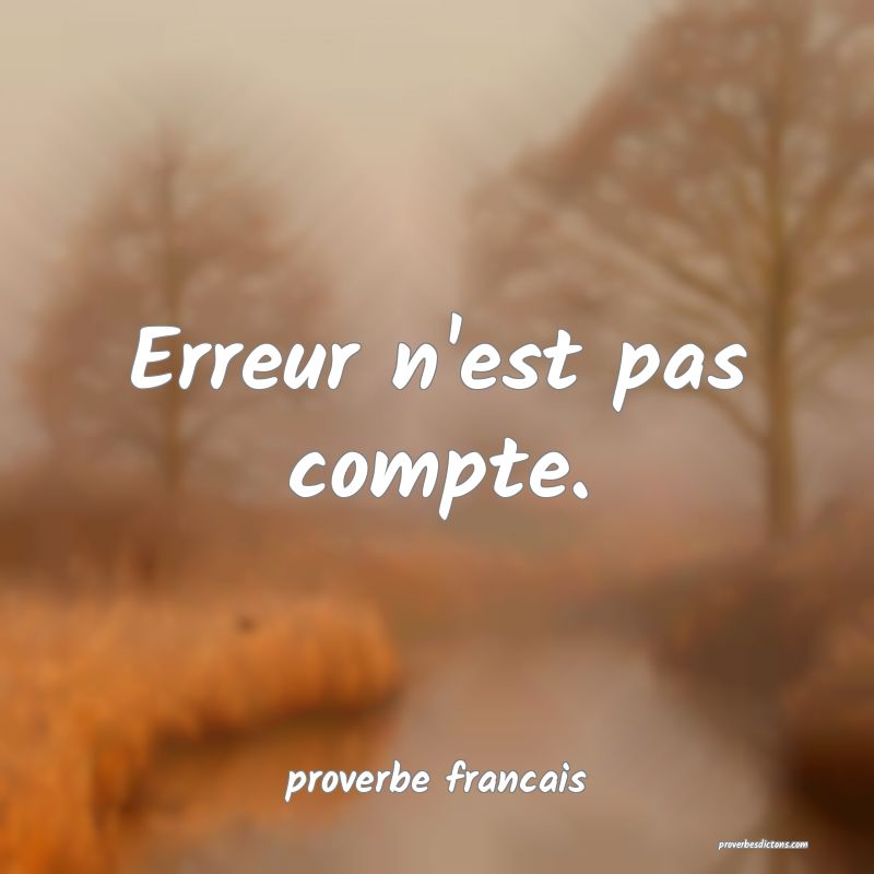  Erreur n'est pas compte.