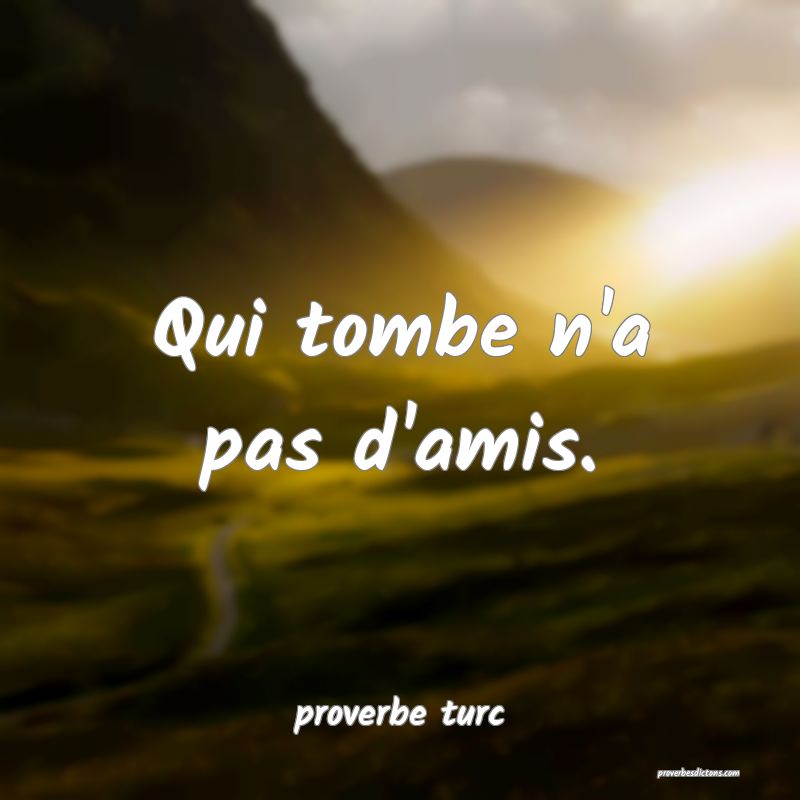  Qui tombe n'a pas d'amis.