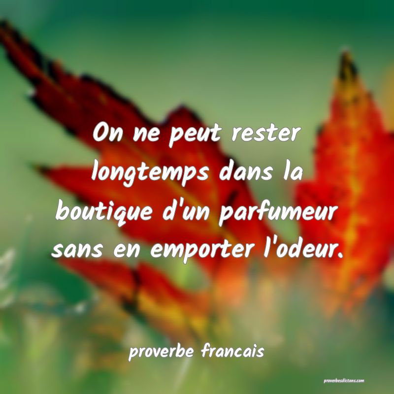 On ne peut rester longtemps dans la boutique d'un parfumeur sans en emporter l'odeur.
