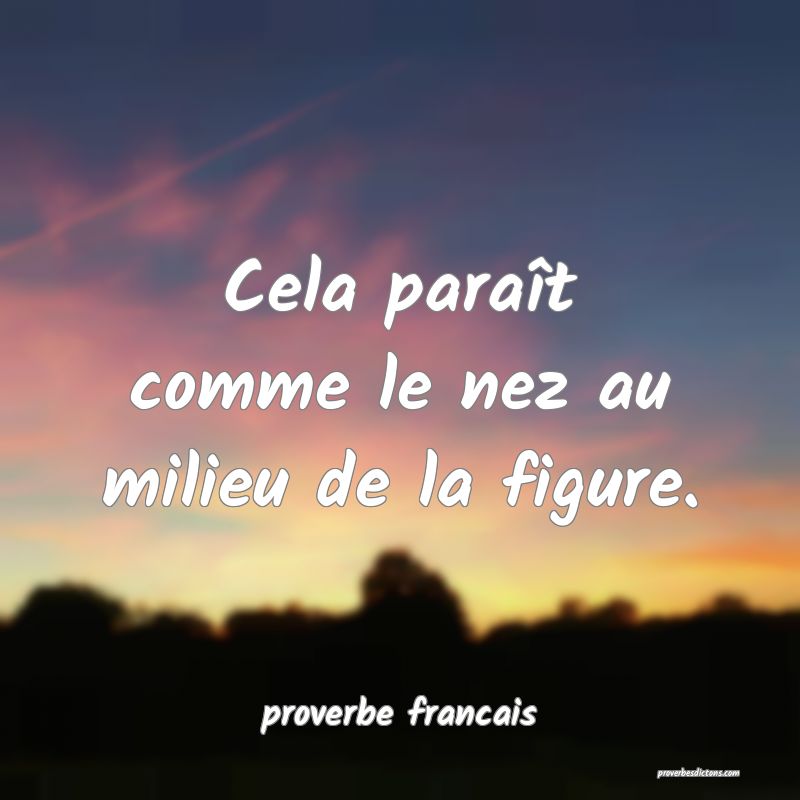 Cela paraît comme le nez au milieu de la figure.