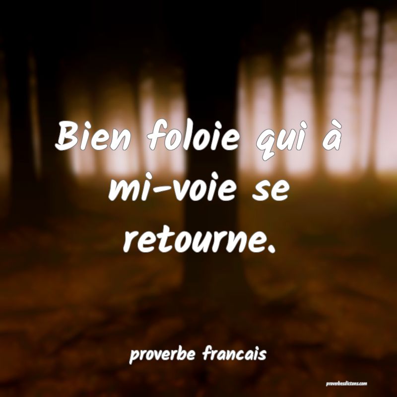 Bien foloie qui à mi-voie se retourne.
