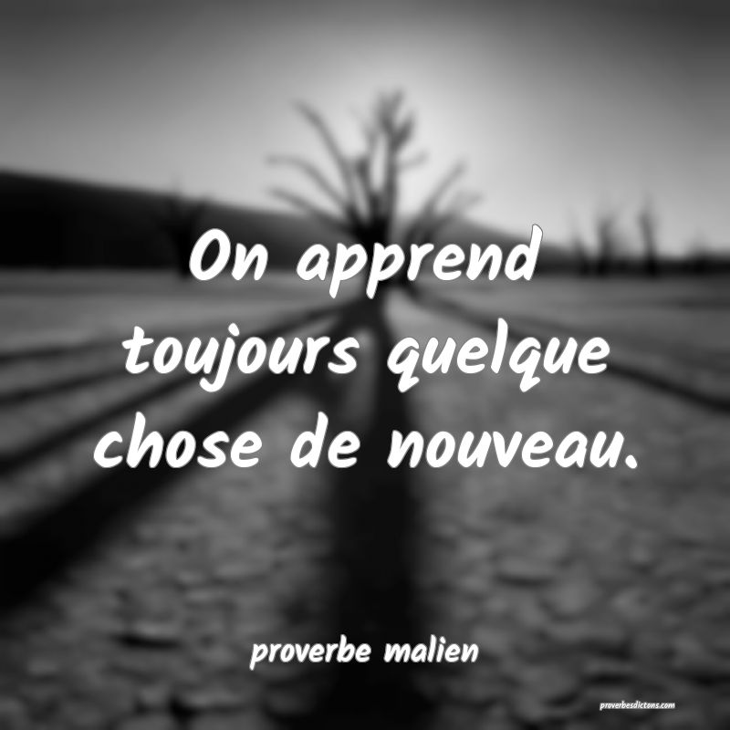  On apprend toujours quelque chose de nouveau.