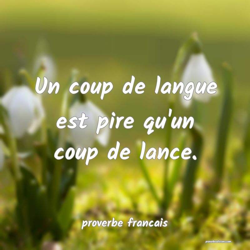 Un coup de langue est pire qu'un coup de lance.