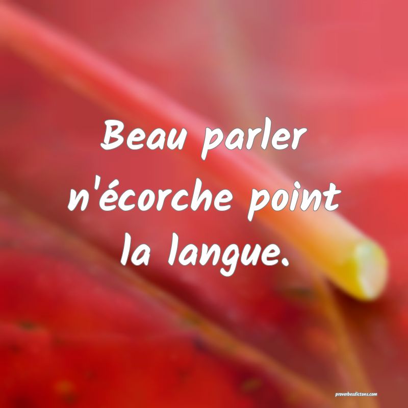 Beau parler n'écorche point la langue.