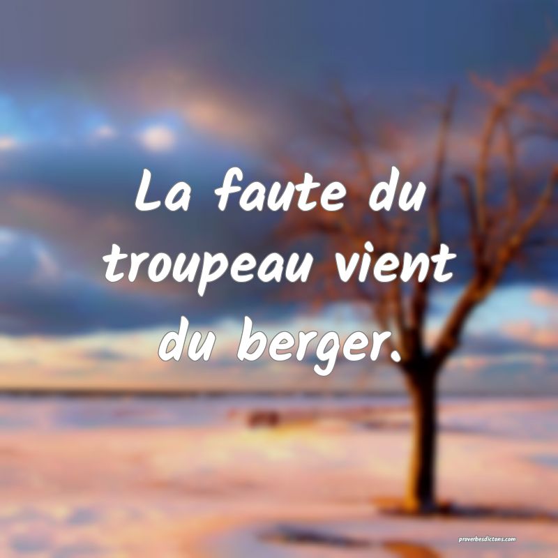 La faute du troupeau vient du berger.