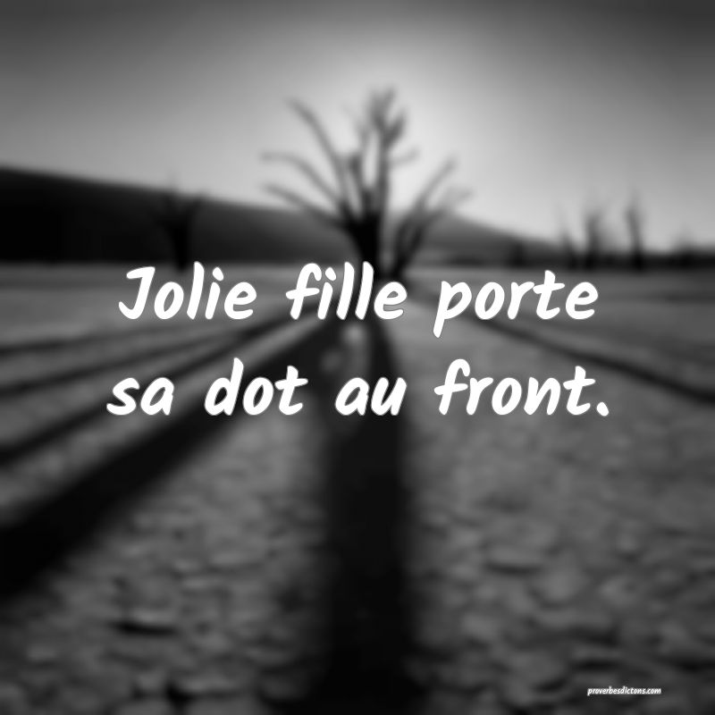 Jolie fille porte sa dot au front.