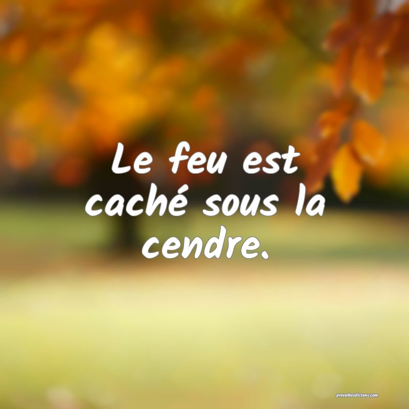 Le feu est caché sous la cendre.