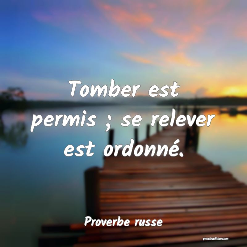 Tomber est permis ; se relever est ordonné.