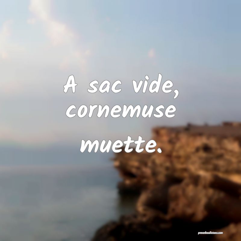 A sac vide, cornemuse muette.