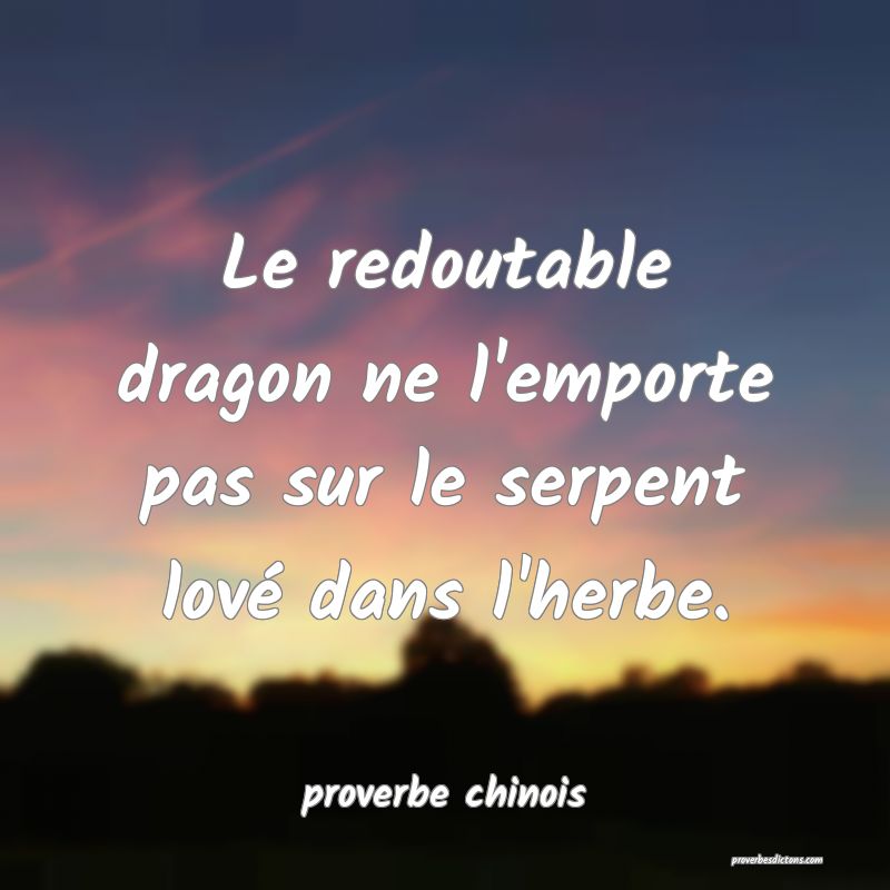 Le redoutable dragon ne l'emporte pas sur le serpent lové dans l'herbe.
