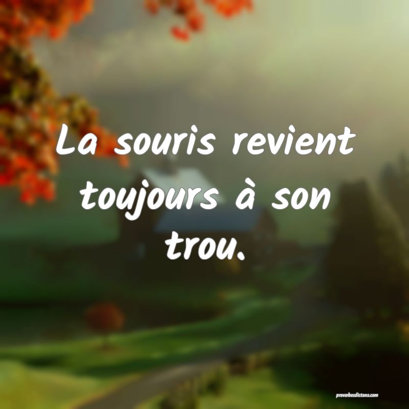 La souris revient toujours à son trou.