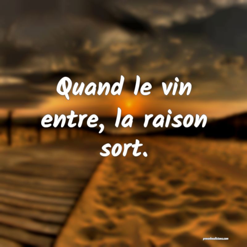 Quand le vin entre, la raison sort.
