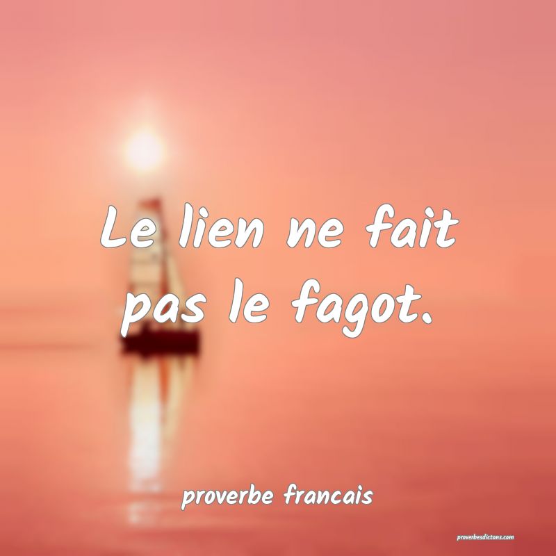 Le lien ne fait pas le fagot.