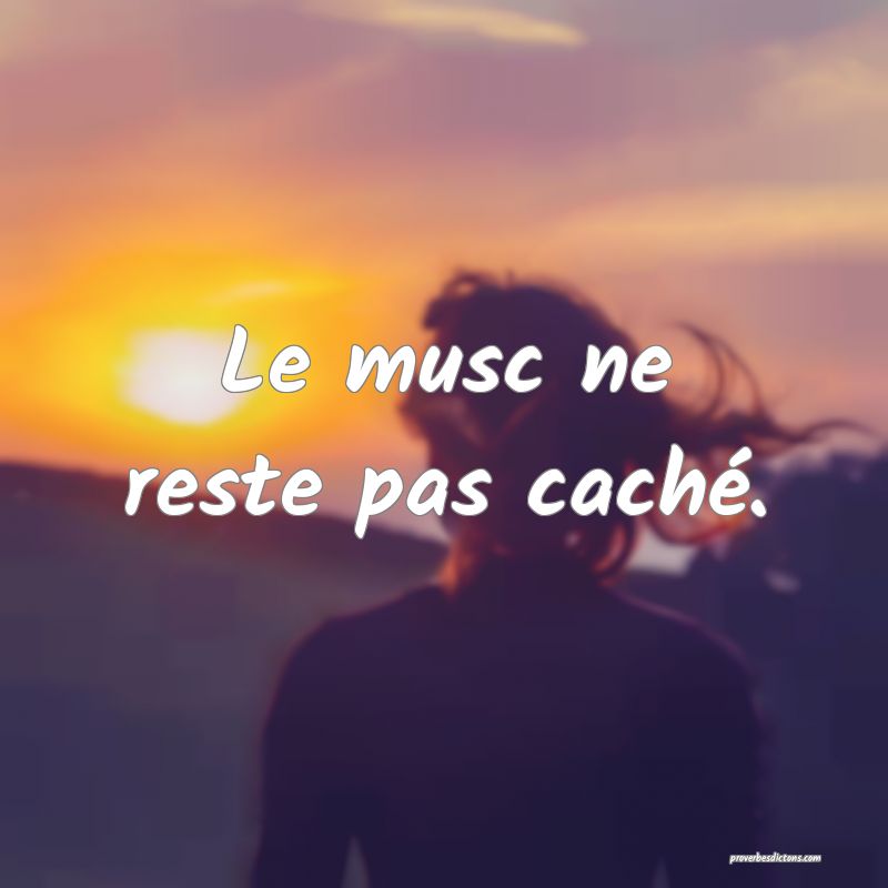 Le musc ne reste pas caché.