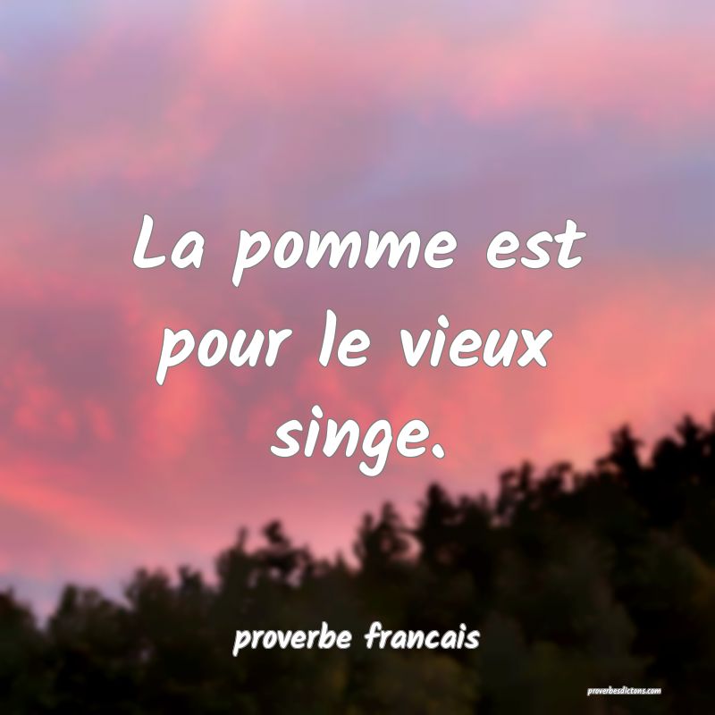 La pomme est pour le vieux singe.