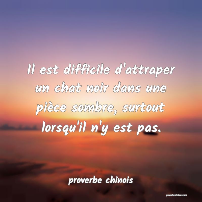 Il est difficile d'attraper un chat noir dans une pièce sombre, surtout lorsqu'il n'y est pas.