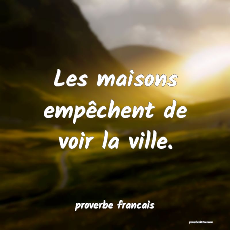 Les maisons empêchent de voir la ville.