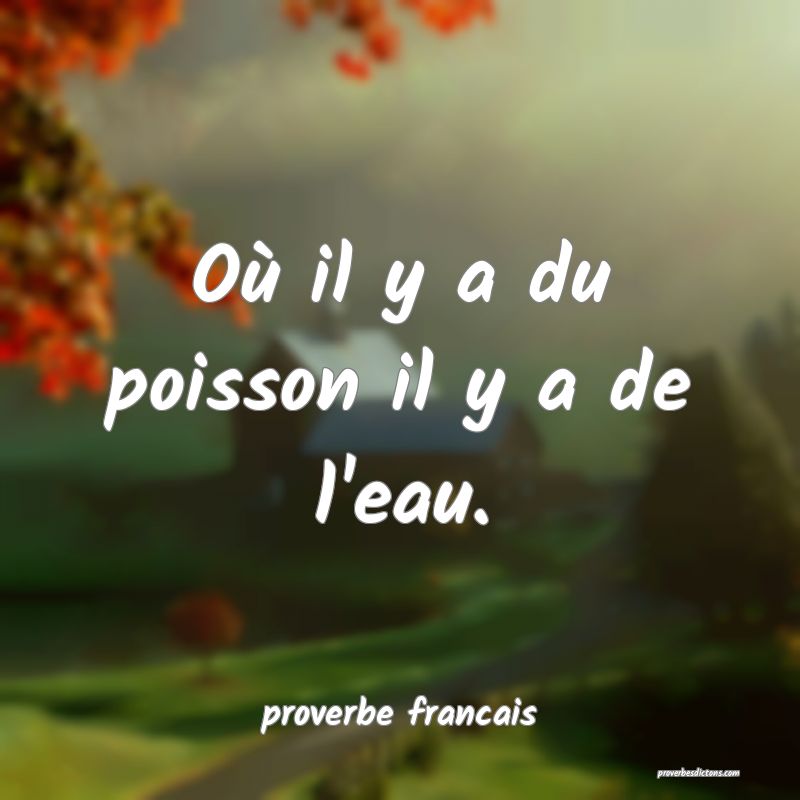 Où il y a du poisson il y a de l'eau.