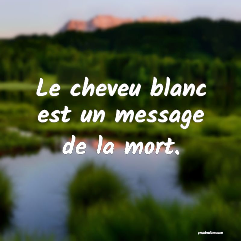 Le cheveu blanc est un message de la mort.