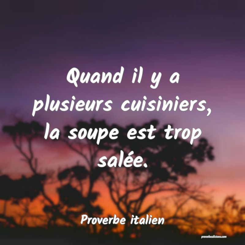 Quand il y a plusieurs cuisiniers, la soupe est trop salée.