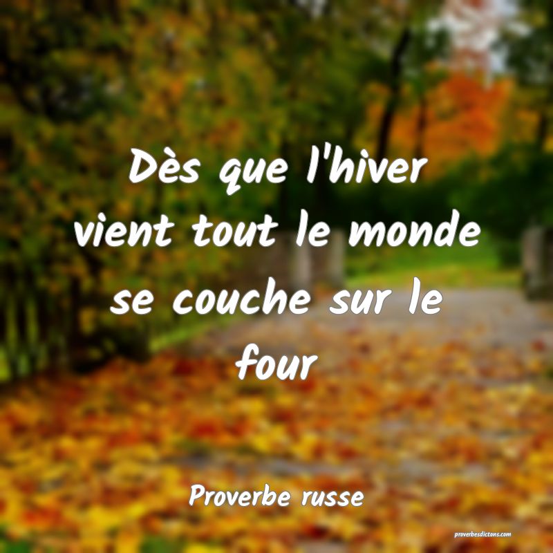 Dès que l'hiver vient tout le monde se couche sur le four