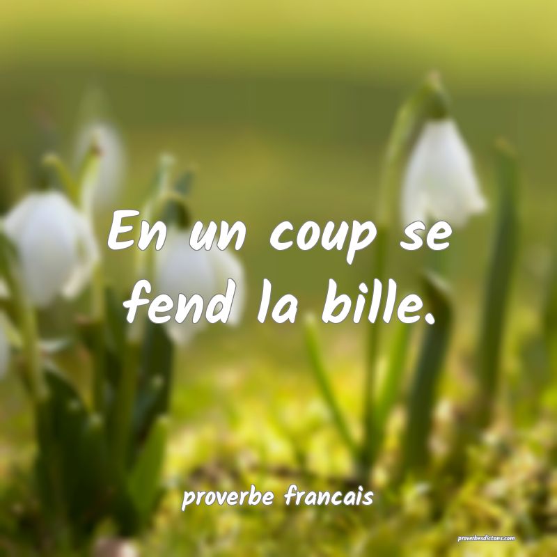 En un coup se fend la bille.