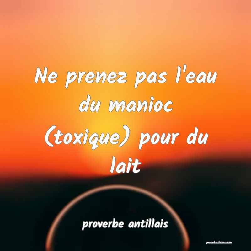 Ne prenez pas l'eau du manioc (toxique) pour du lait
