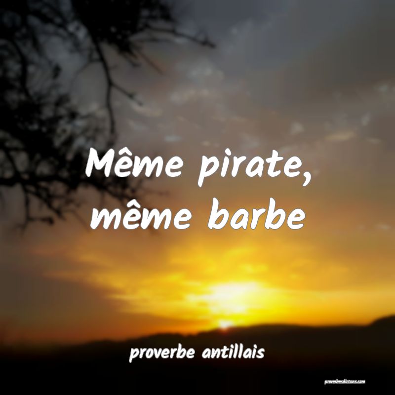 Même pirate, même barbe
