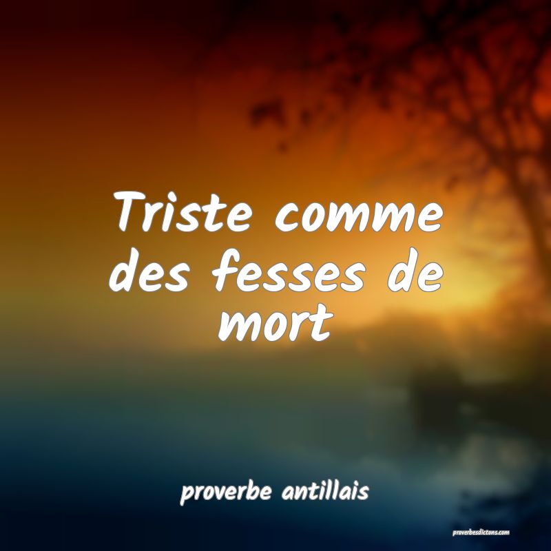 Triste comme des fesses de mort
