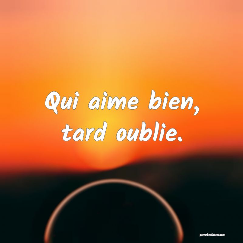 Qui aime bien, tard oublie.