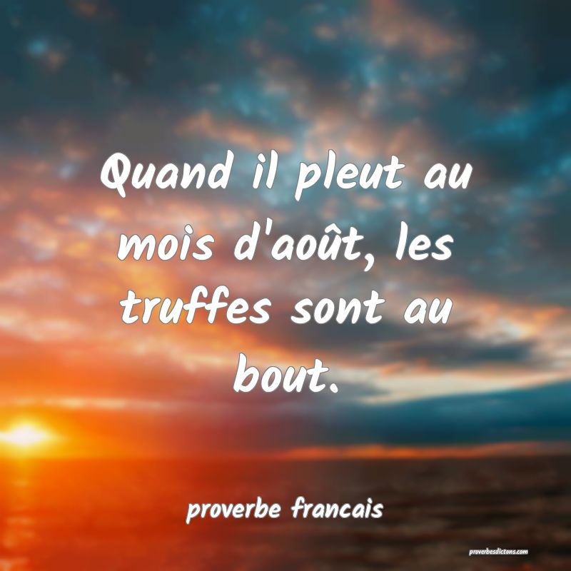 Quand il pleut au mois d'août, les truffes sont au bout.