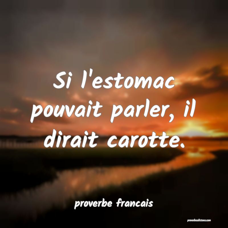Si l'estomac pouvait parler, il dirait carotte.