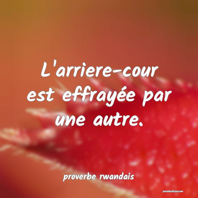 L'arriere-cour est effrayée par une autre.