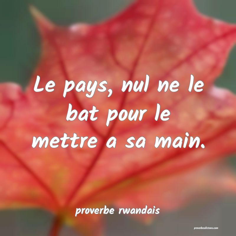 Le pays, nul ne le bat pour le mettre a sa main.