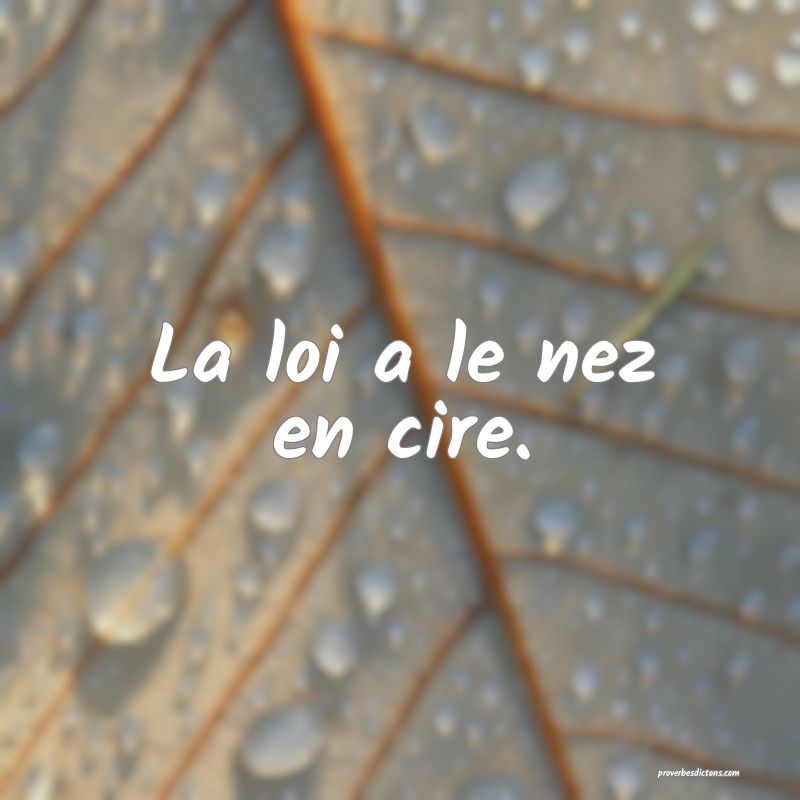 La loi a le nez en cire.