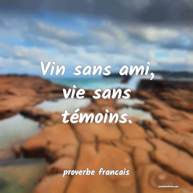 Vin sans ami, vie sans témoins.