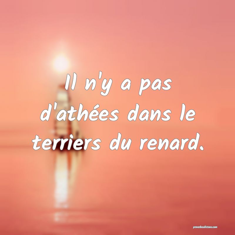 Il n'y a pas d'athées dans le terriers du renard.