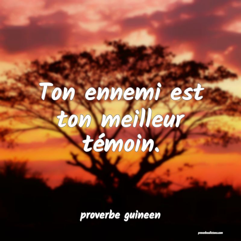 Ton ennemi est ton meilleur témoin.