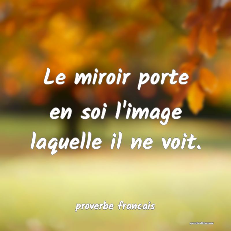 Le miroir porte en soi l'image laquelle il ne voit.