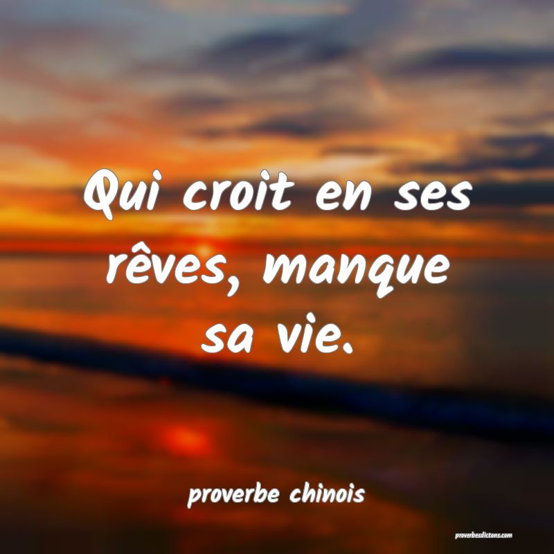 Qui croit en ses rêves, manque sa vie.