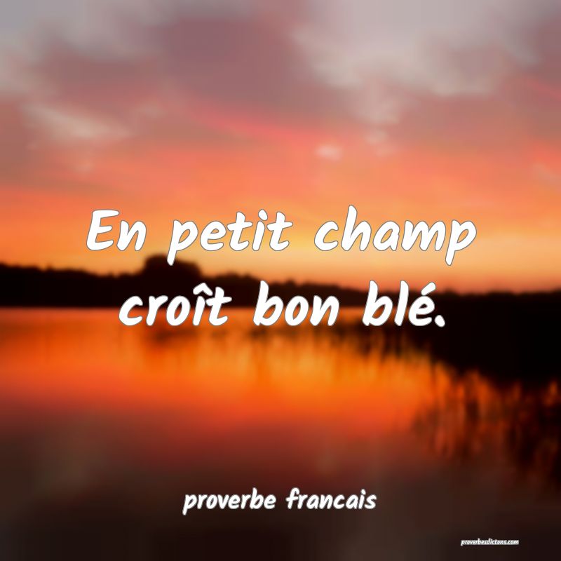 En petit champ croît bon blé.