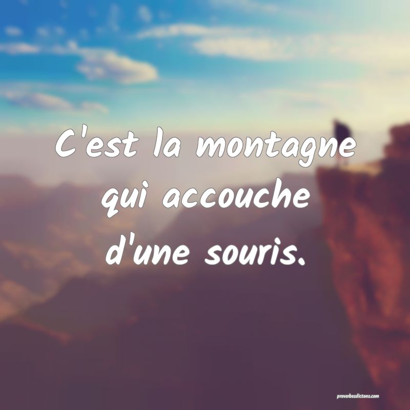 C'est la montagne qui accouche d'une souris.