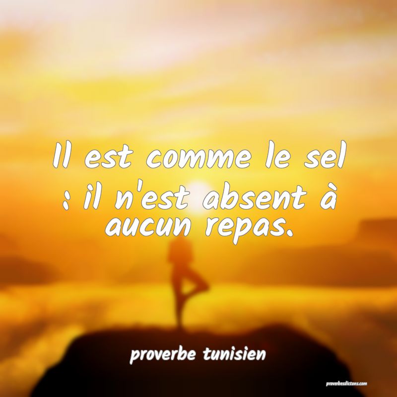 Il est comme le sel : il n'est absent à aucun repas.