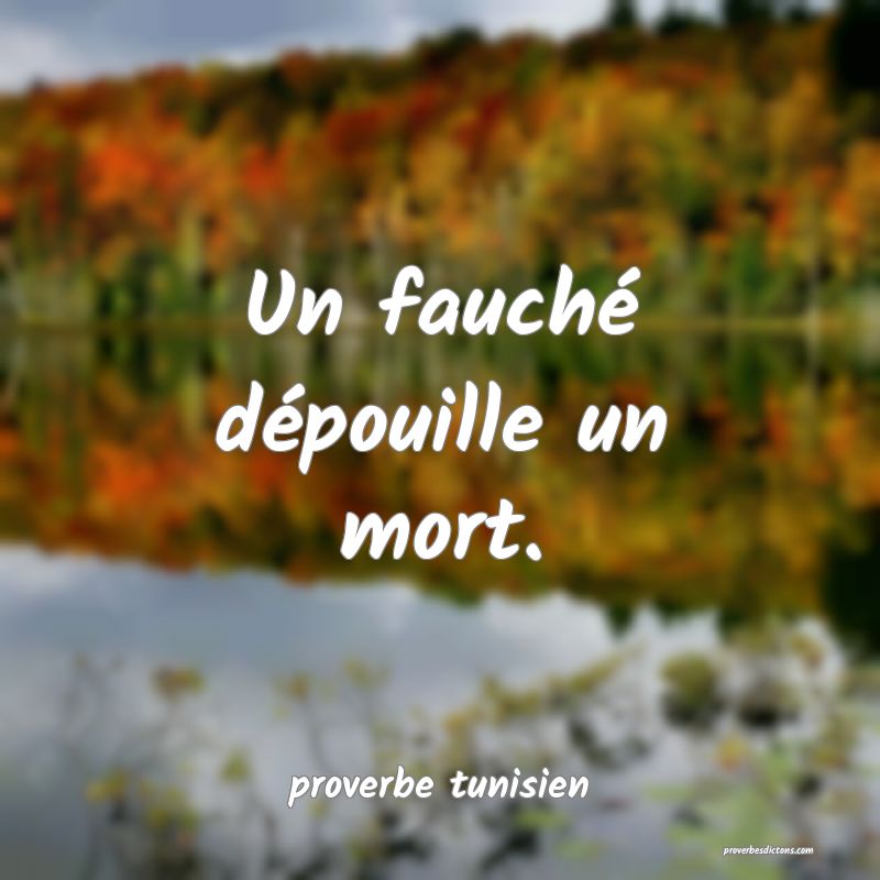 Un fauché dépouille un mort.