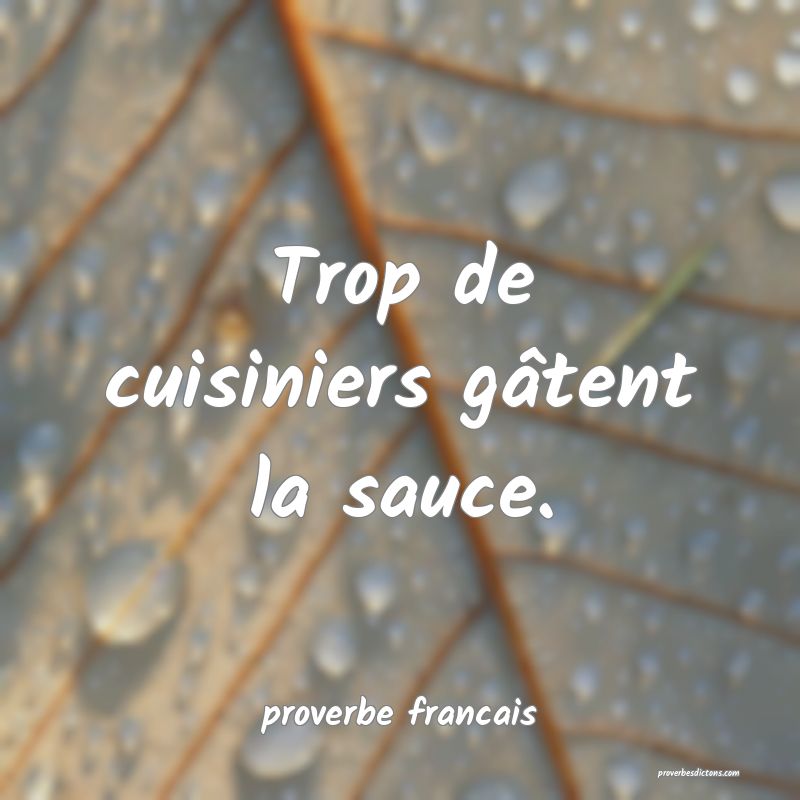 Trop de cuisiniers gâtent la sauce.