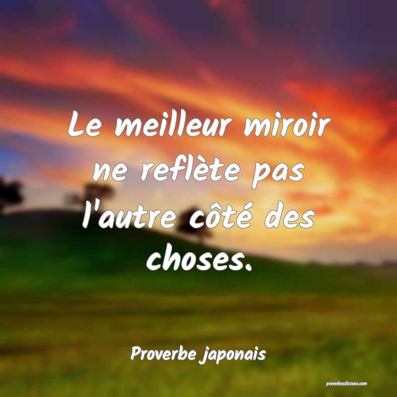 Le meilleur miroir ne reflète pas l'autre côté des choses.