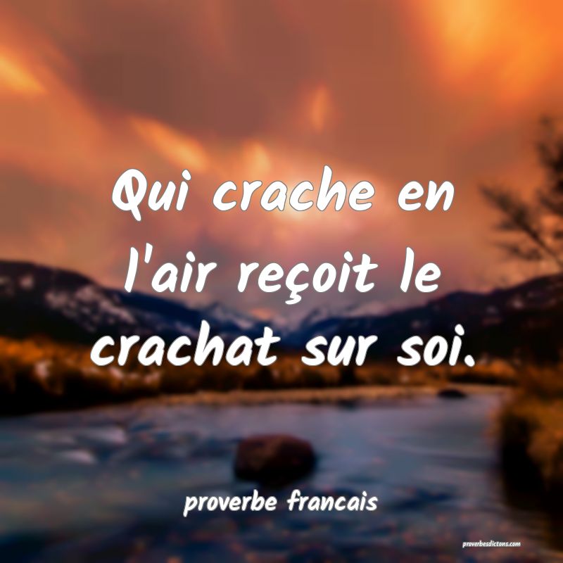 Qui crache en l'air reçoit le crachat sur soi.